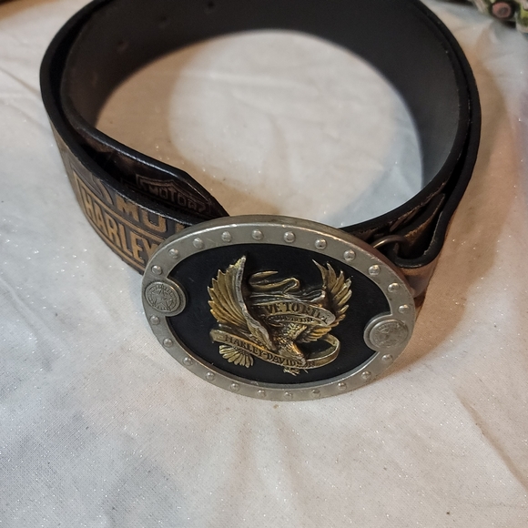 Harley Davidson Leather Genuine Leather Belt with Belt Buckle 98468 97VM - Picture 7 of 7